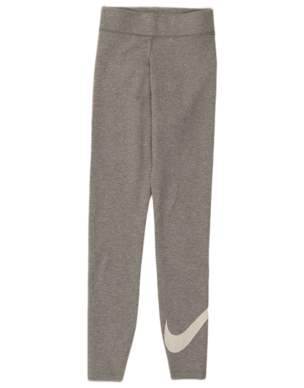 Leggings grafici da donna Nike UK 4 XS cotone grigio