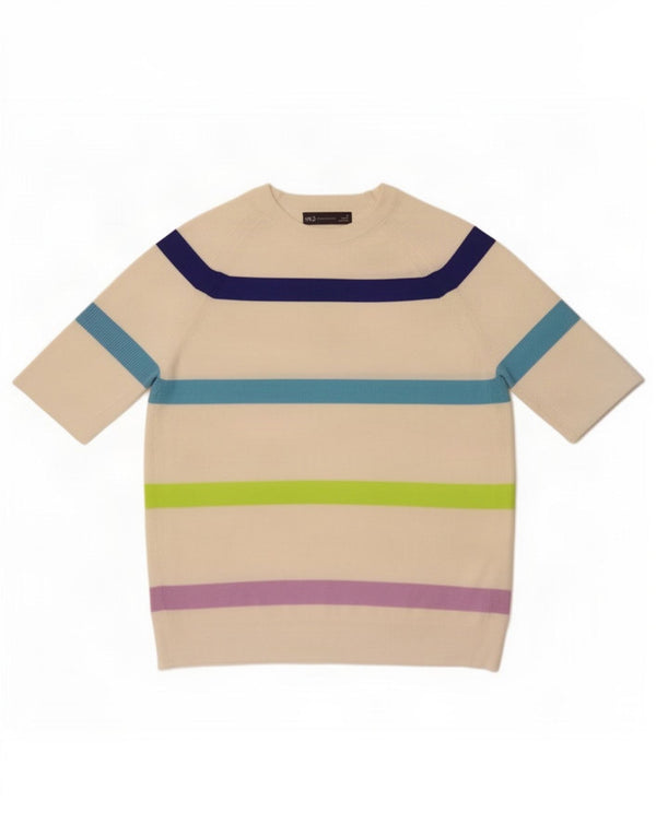 Marks & Spencer Womens Boat Neck Jumper Sweater UK 14 Medium Off White