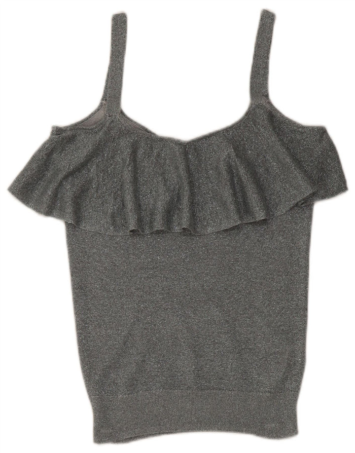 Canotta corta da donna Oasis UK 6 XS Viscosa chiazzata argento