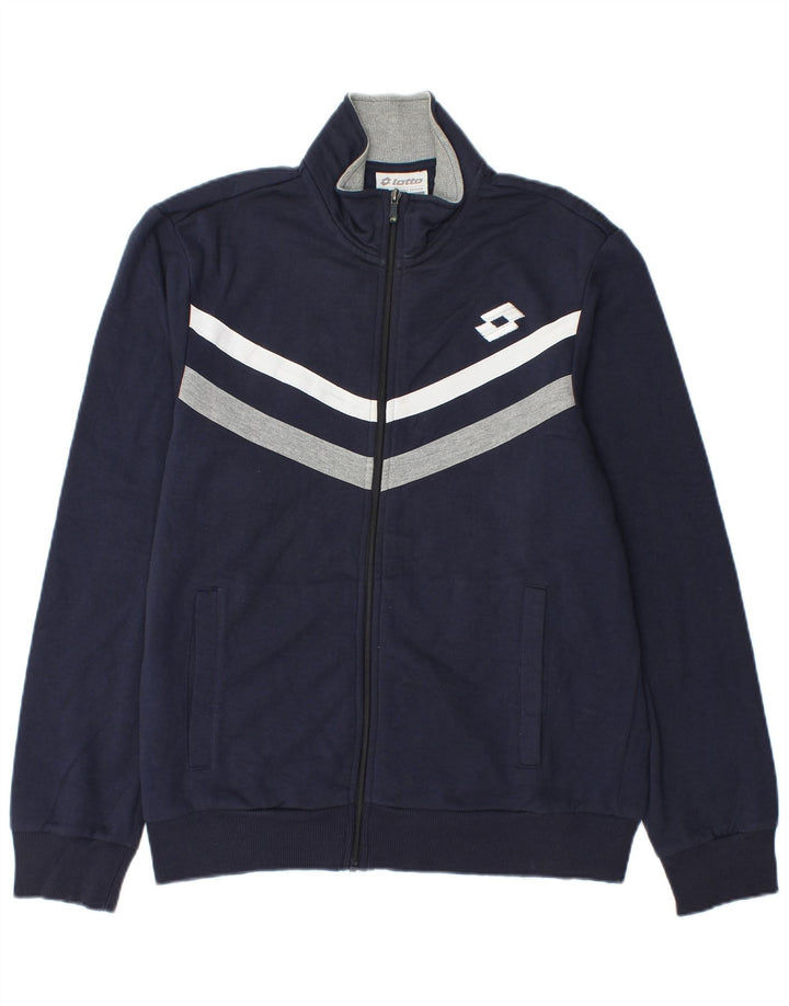 Giacca da ginnastica da uomo Lotto grande in cotone color block blu navy