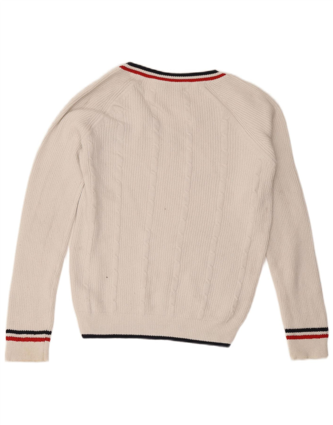 Crew Clothing Maglione da uomo con scollo a V in cotone bianco medio