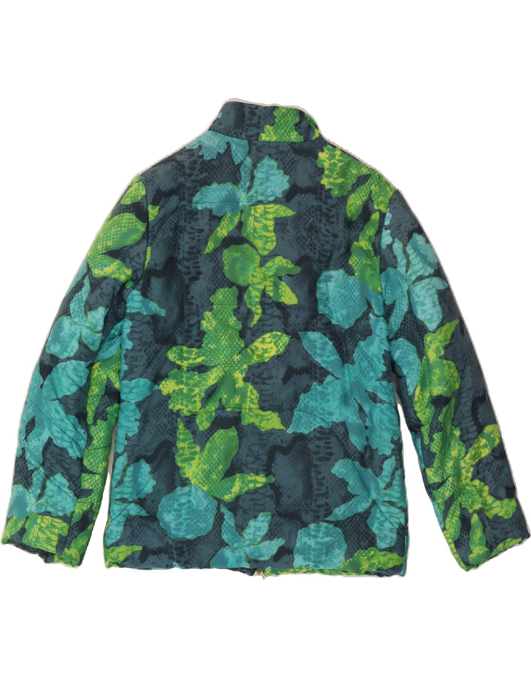 VERSACE Womens Windbreaker Jacket UK 10 Small Blue Floral Polyamide Vintage Versace and Second-Hand Versace from Messina Hembry 