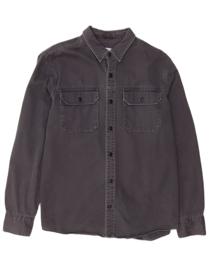 FAT FACE Camicia da uomo grande in cotone grigio