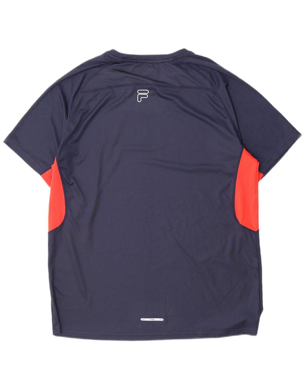 T-shirt grafica da uomo Fila Top XL blu navy color block