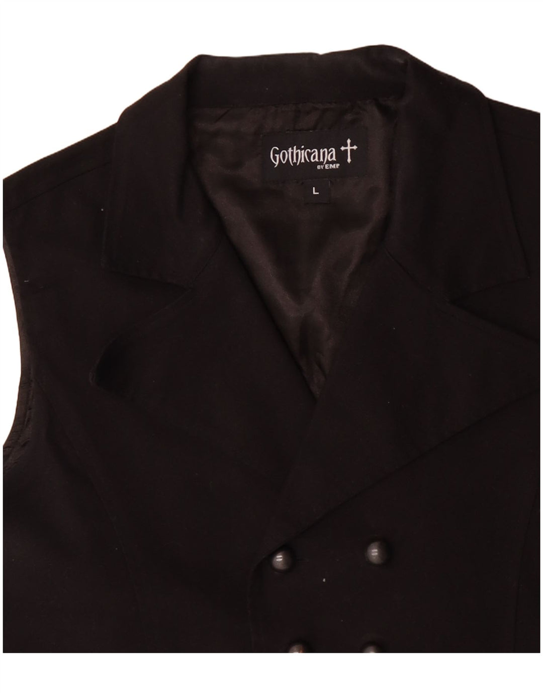 GOTHICANA BY EMP Gilet da uomo grande nero in poliestere
