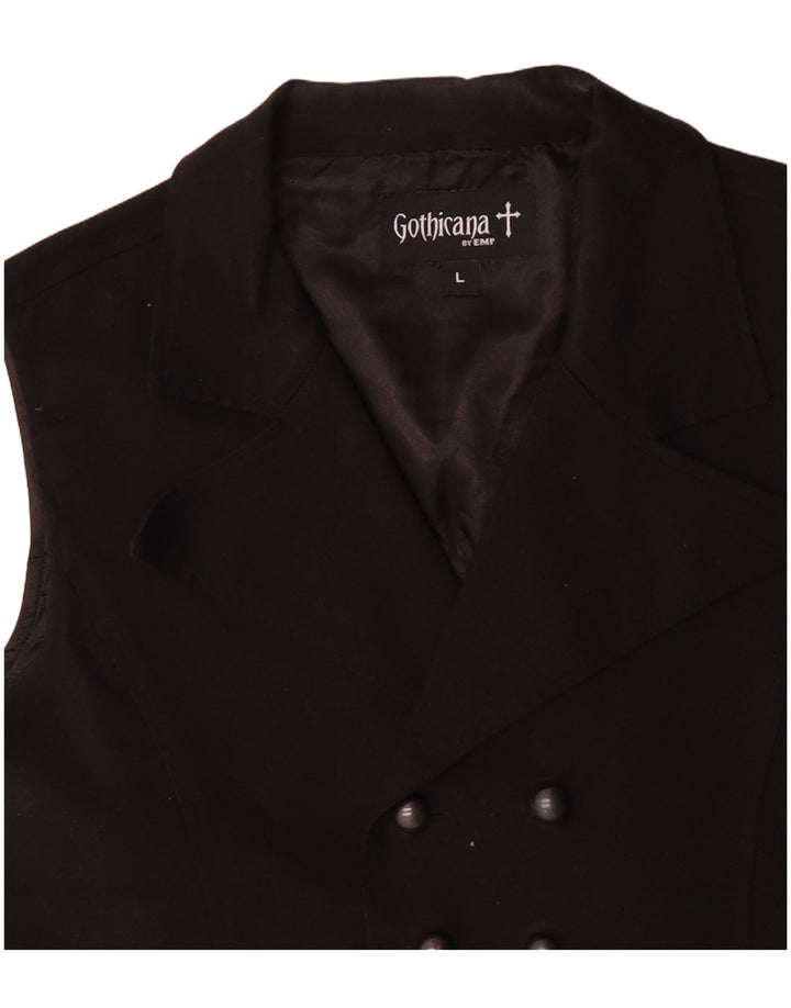 GOTHICANA BY EMP Gilet da uomo grande nero in poliestere