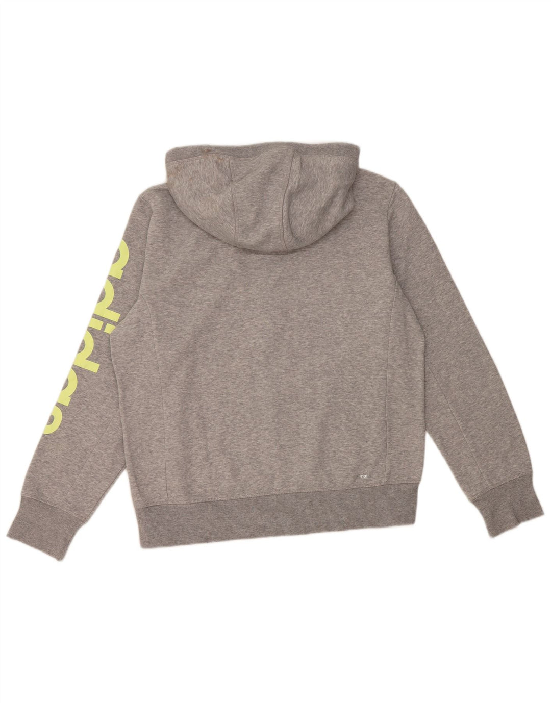Felpa con cappuccio e zip grafica ADIDAS da donna Climalite UK 16/18 Large Grigio