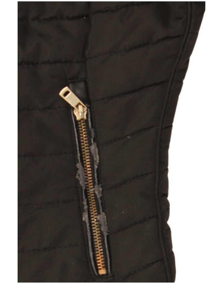 Giacca imbottita con cappuccio da donna Zara UK 10 piccola poliestere nero