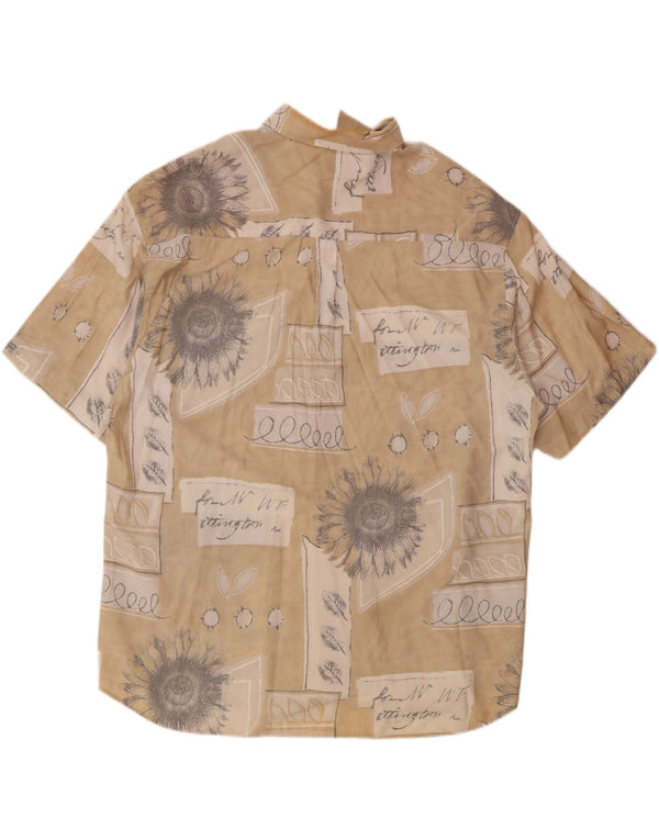 VIA CORTESA Camicia Uomo Manica Corta Taglia 43/44 XL Patchwork Beige