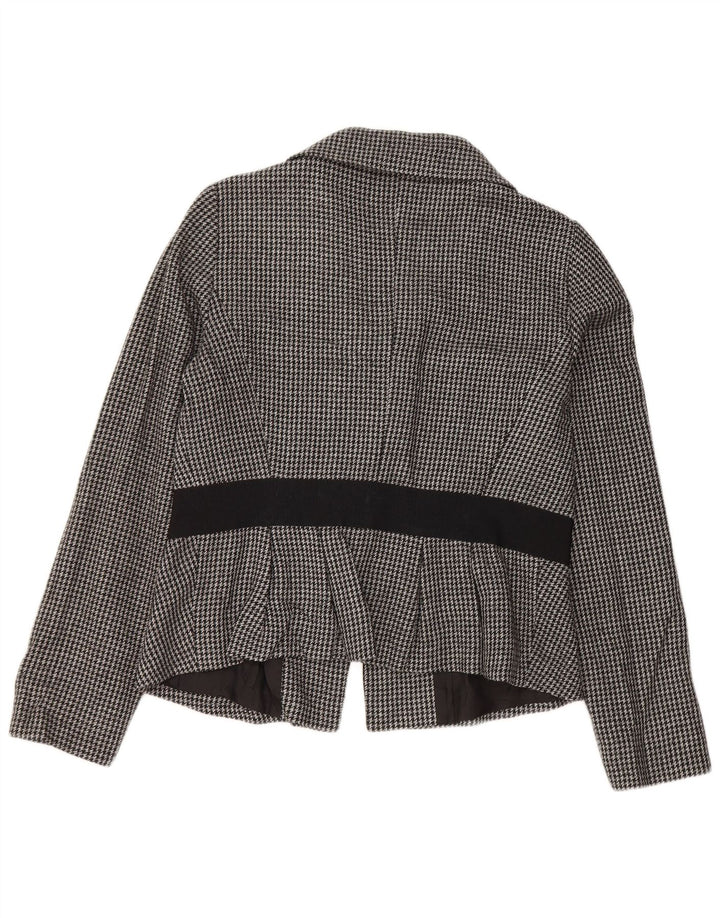 Giacca blazer a 2 bottoni corta da donna Max & Co. UK 14 pied de poule grigio medio