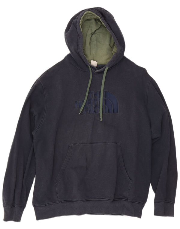 The North Face Mens Graphic Hoodie Jumper XL Navy Blue Cotton