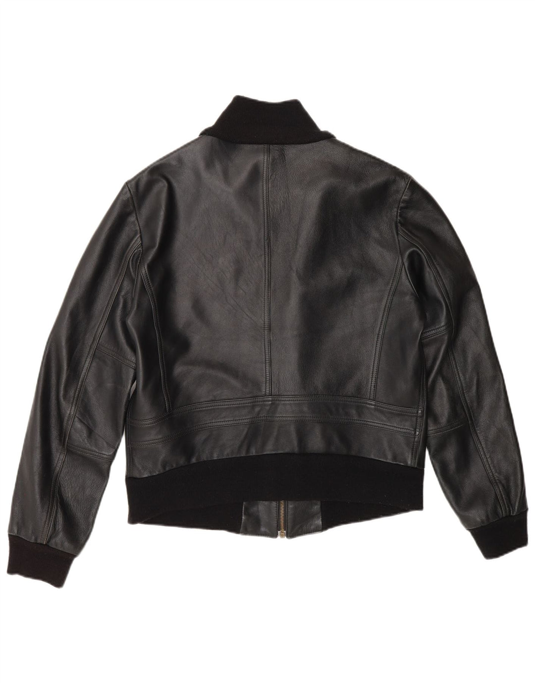 Giacca in pelle vintage da uomo UK 38 media nera