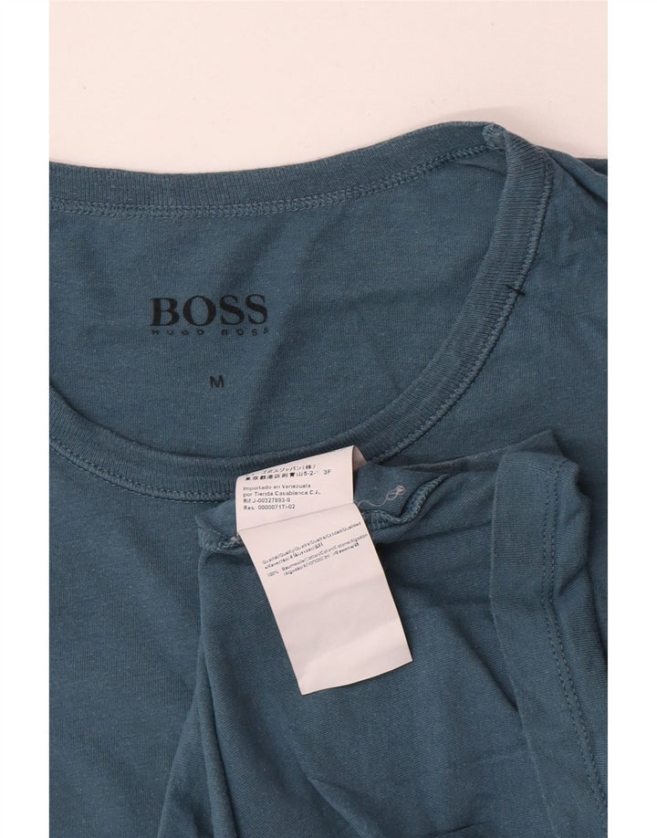 T-shirt da uomo Hugo Boss Top in cotone blu medio