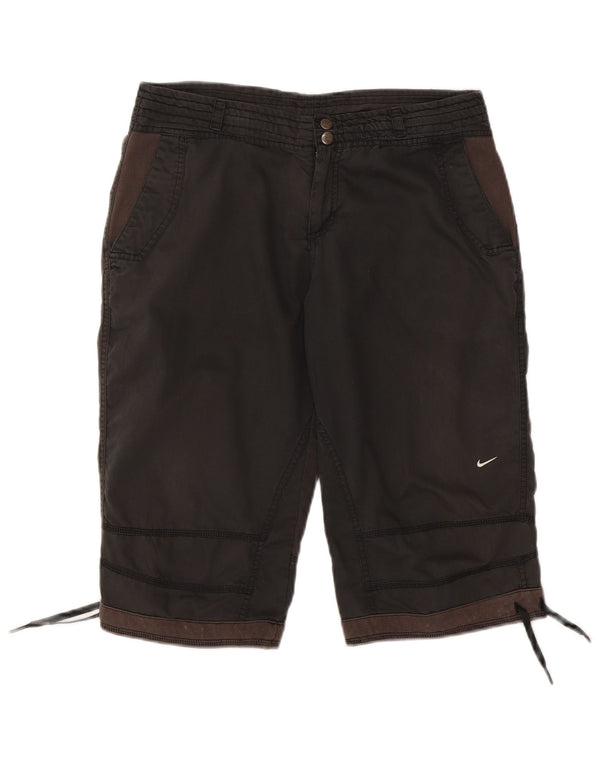 Pantaloncini chino grafici da donna Nike UK 12 medi W30 cotone color block nero