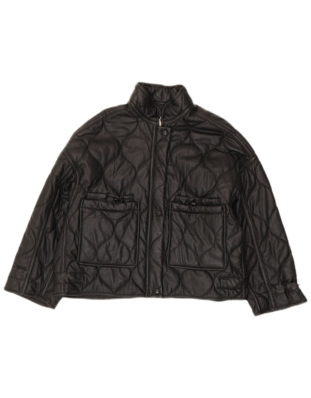 Giacca trapuntata oversize da donna Zara UK 10 piccola in poliestere nero