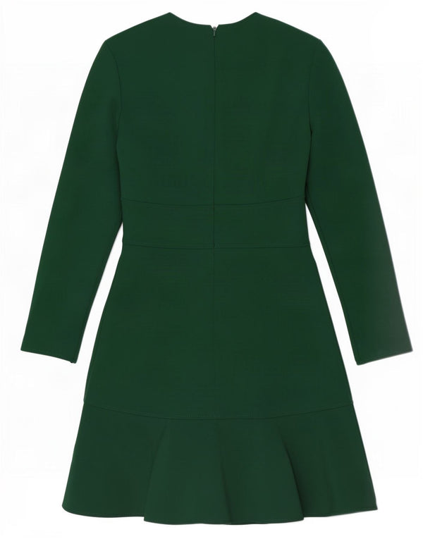 Zara Womens Long Sleeve A-Line Dress UK 10 Small Green Polyester