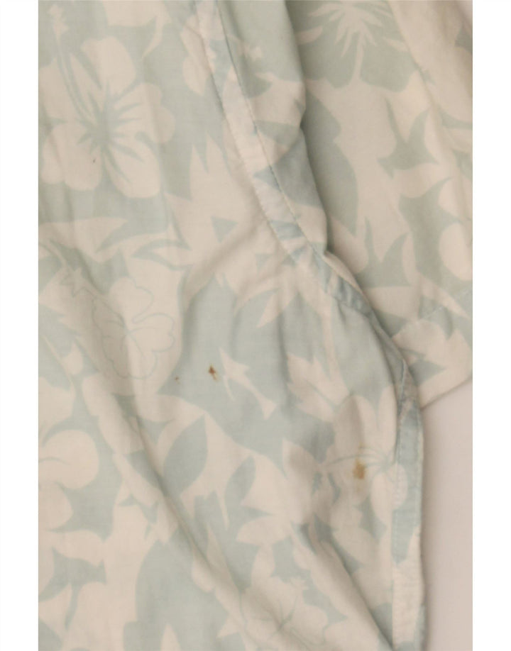 GAS Mens Short Sleeve Shirt Large Blue Floral Cotton Vintage Gas and Second-Hand Gas from Messina Hembry 