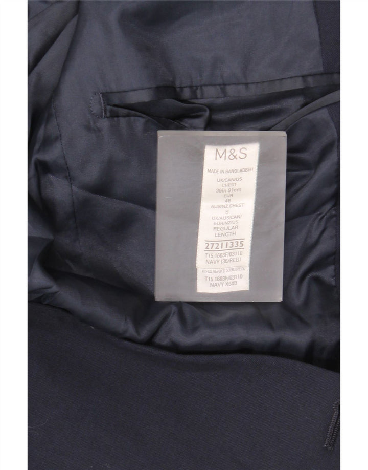Giacca blazer vestibilità regolare da uomo Marks & Spencer UK 36 Small Blu Navy