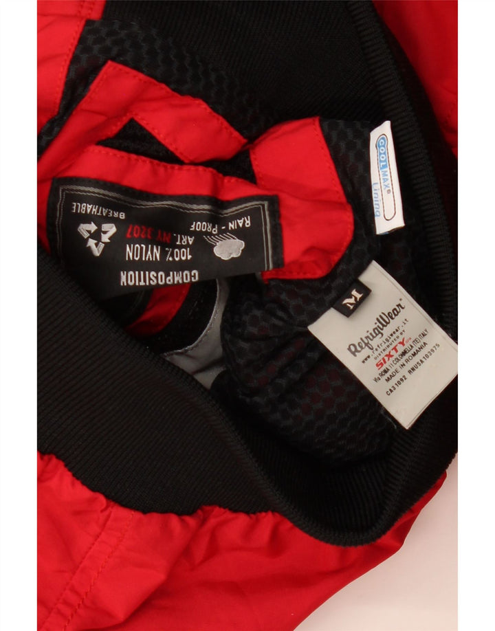 REFRIGIWEAR Giubbotto bomber corto con cappuccio da donna UK 12 rosso medio poliammide