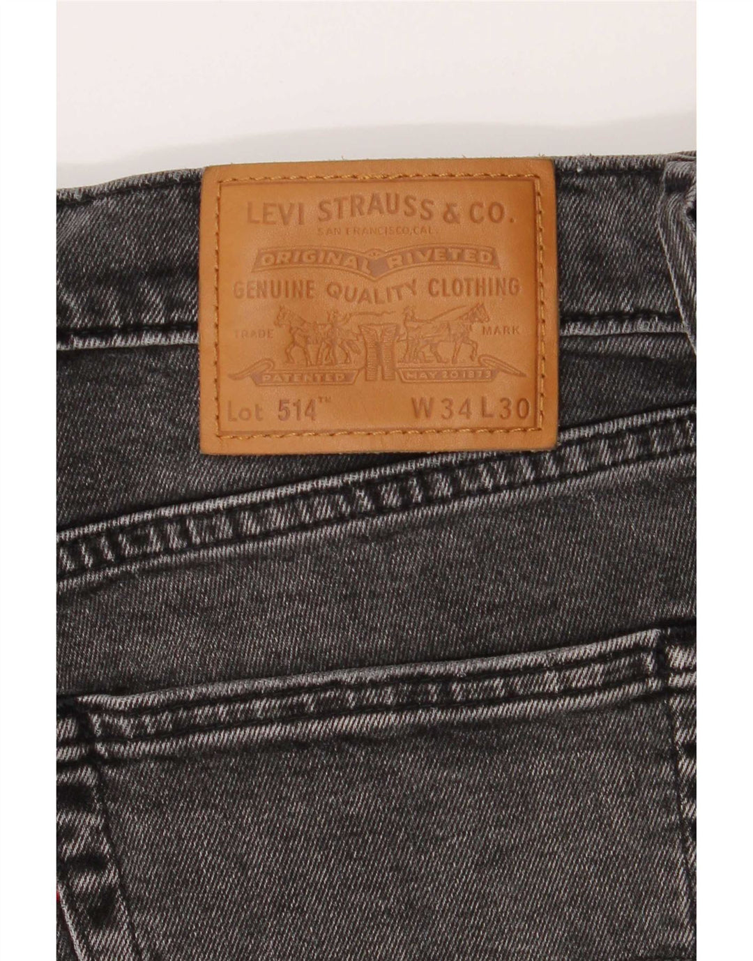 Levi's Uomo 514 Jeans dritti W34 L30 Cotone grigio