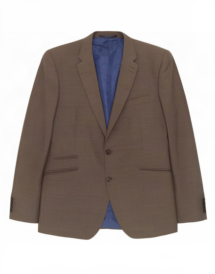 Giacca blazer da uomo a 2 bottoni su misura Marks & Spencer UK 46 XL lana grigia