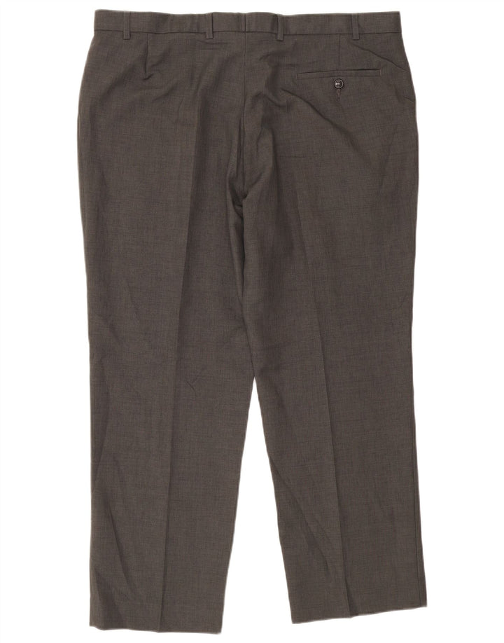 Pantaloni da abito dritti da uomo Marks & Spencer W40 L29 poliestere grigio