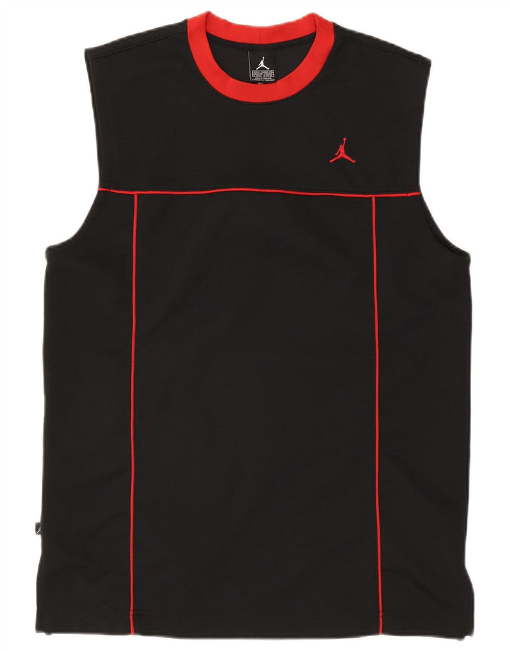 Canotta da uomo Jordan UK 39/41 Poliestere a righe nere medie