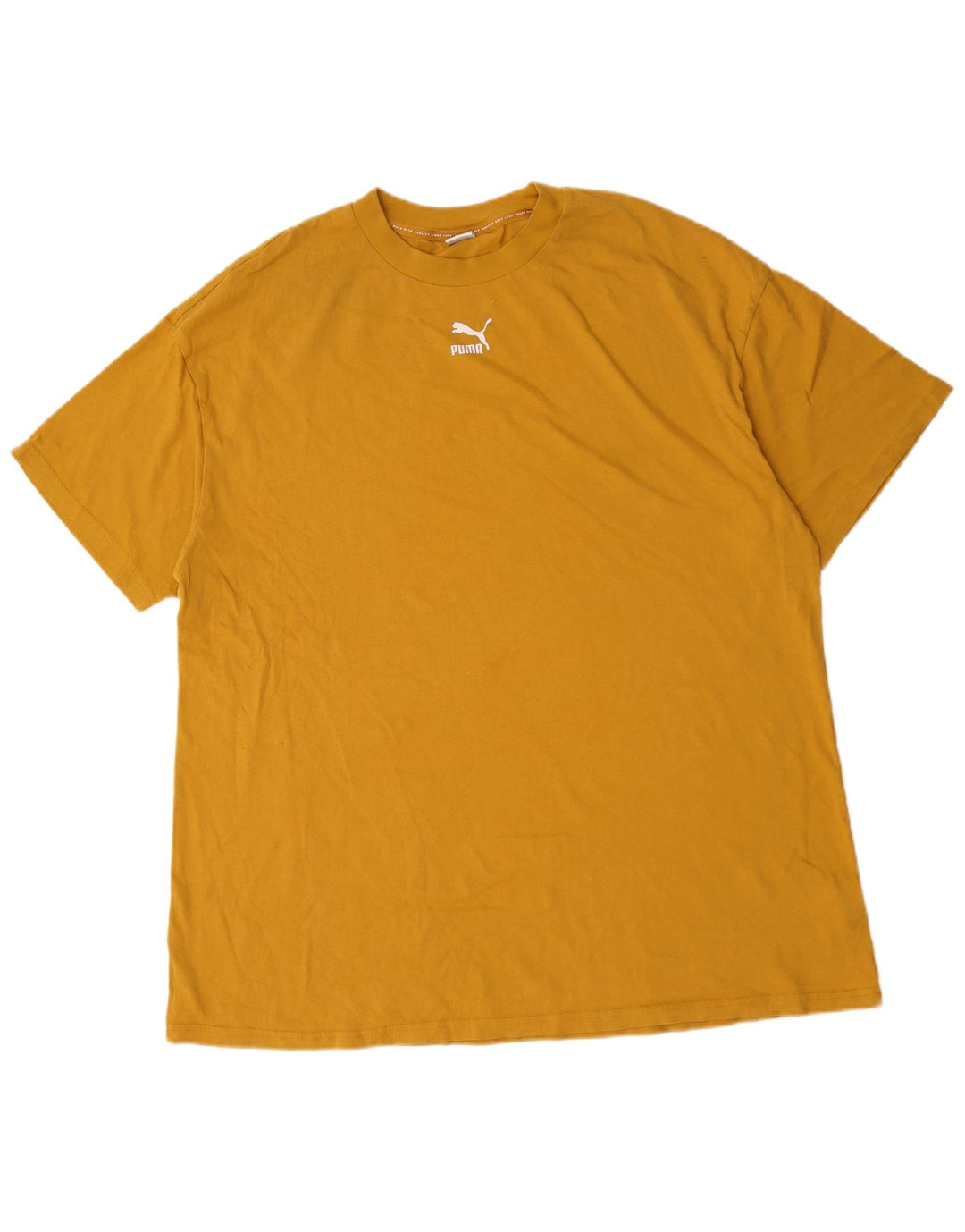T-shirt Puma da uomo vestibilità ampia, top in cotone giallo medio