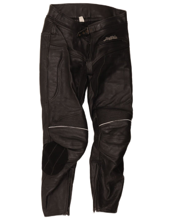 Pantaloni in pelle Motorstyle da uomo Buffalo UK 42 Medium W32 L27 Neri