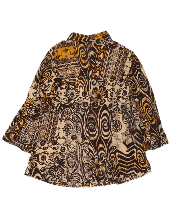 DOMINEW Camicetta da donna con maniche a 3/4 IT 50 XL Cotone floreale marrone