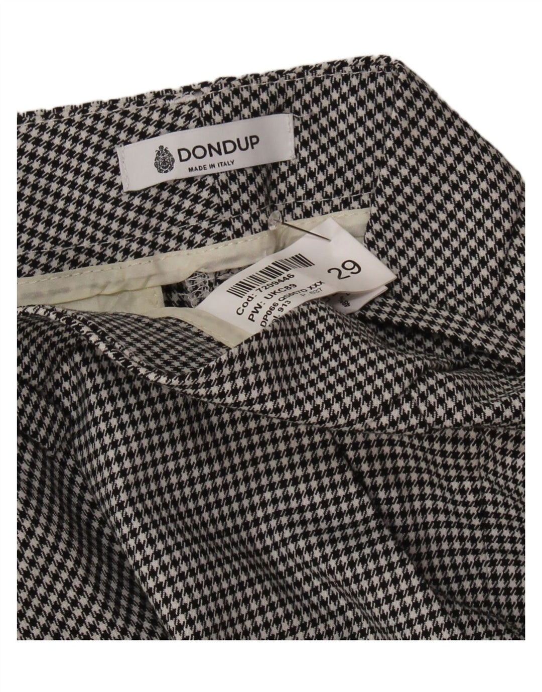 Pantaloni chino slim da donna Dondup W29 L26 acetato pied de poule nero
