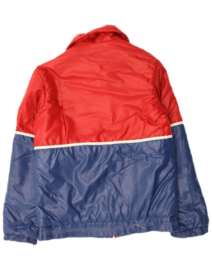 VINTAGE Mens Padded Jacket IT 48 Medium Red Colourblock Polyamide