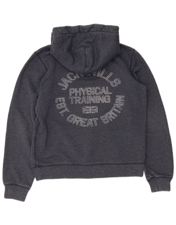 Maglione con cappuccio grafico da donna Jack Wills UK 14 grande blu navy screziato
