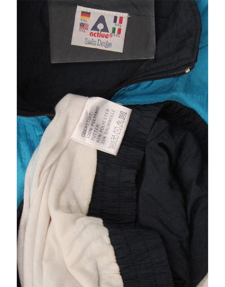 ACTIVE Mens Tracksuit Top Jacket 2XL Blue Colourblock Polyamide