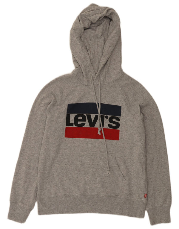 Maglione con cappuccio grafico da uomo Levi's XS in cotone chiazzato grigio