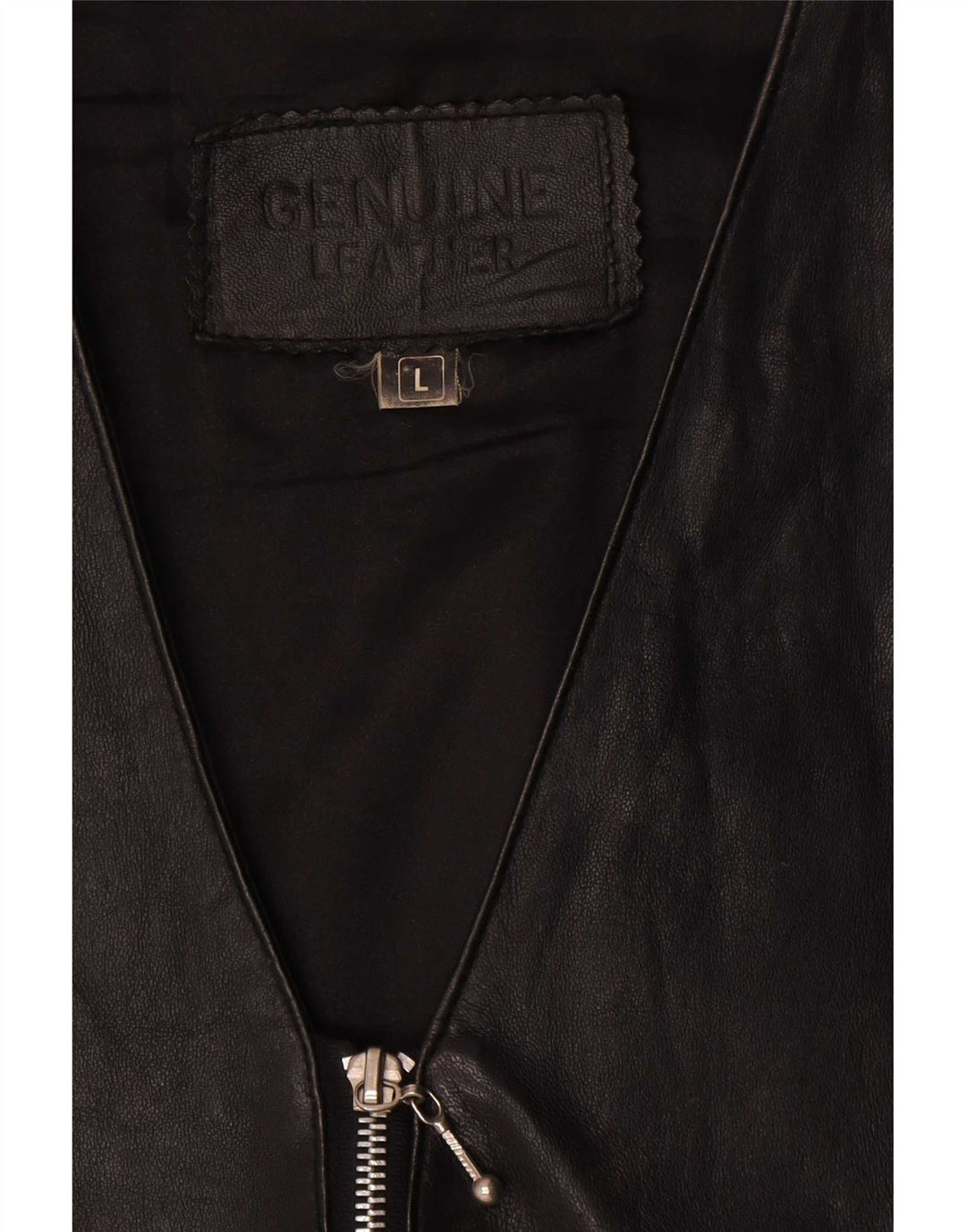 Gilet in pelle da uomo vintage grande in pelle nera
