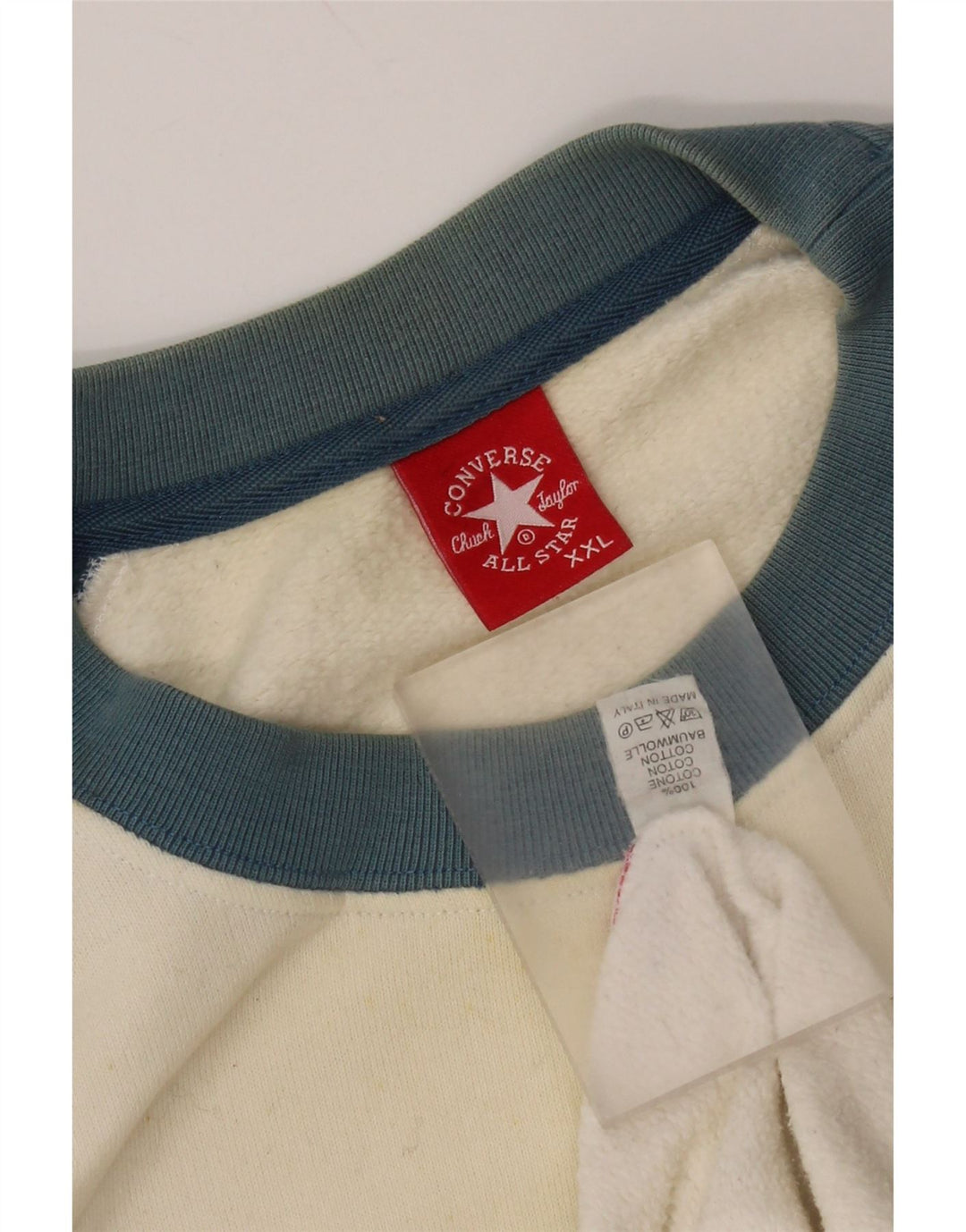 Converse Uomo Chuck Taylor Felpa grafica Maglione 2XL Bianco Colourblock