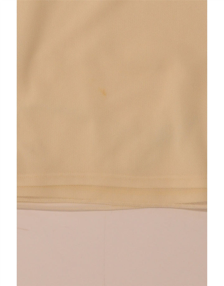 Top corto da donna COAST trasparente in camicetta UK 16 grande poliestere giallo