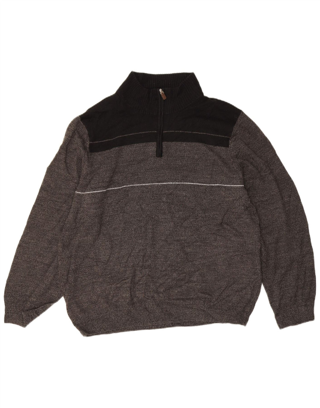 Maglione da uomo Dockers con zip e collo XL in acrilico color block grigio