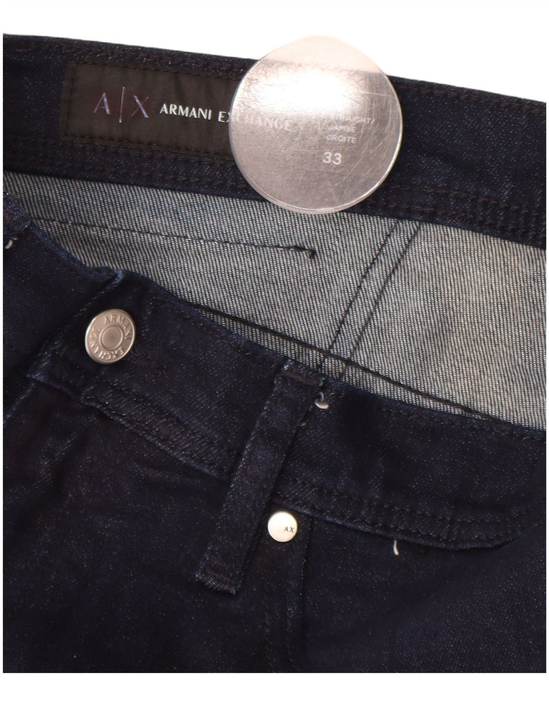 Jeans dritti da donna ARMANI EXCHANGE W33 L29 Blu navy