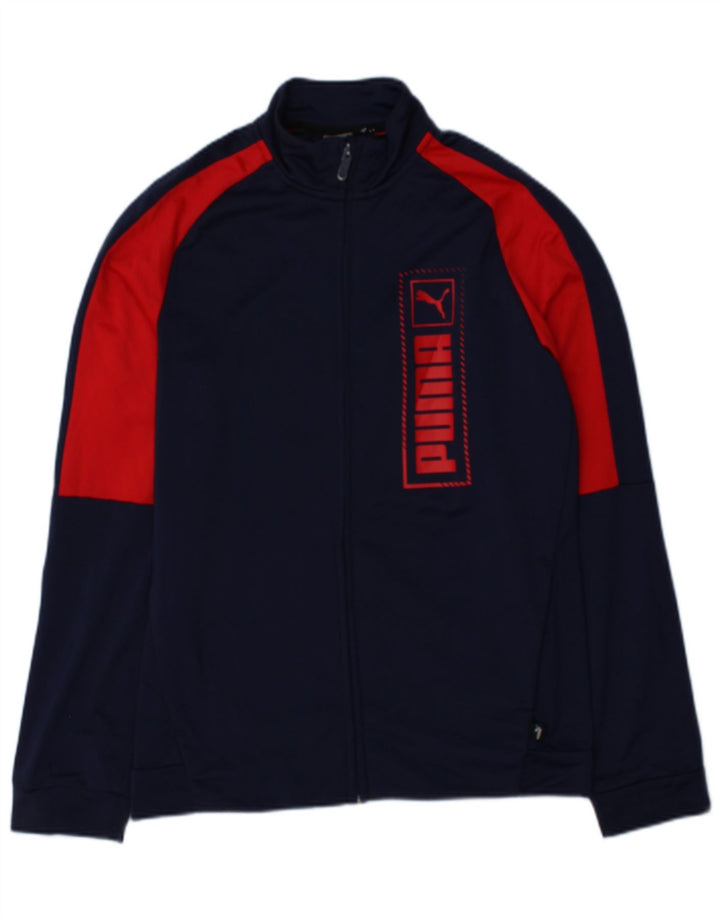 Giacca da ginnastica grafica da ragazzo Puma 15-16 anni Blu navy Colourblock