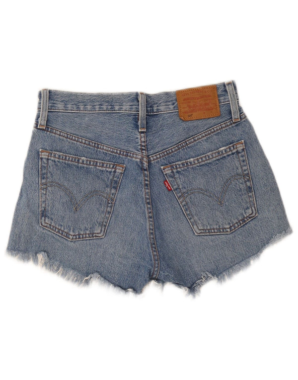 Pantaloncini di jeans effetto invecchiato 501 da donna Levi's W23 2XS cotone blu