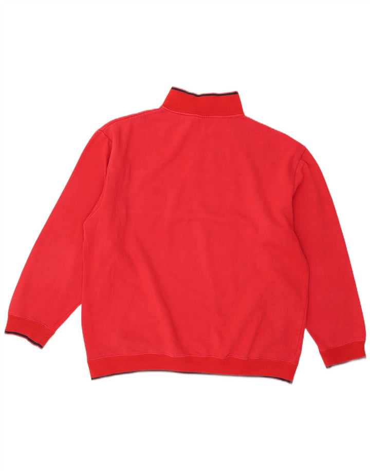 Felpa Fila da uomo con grafica con zip e collo, maglione 2XL, cotone rosso