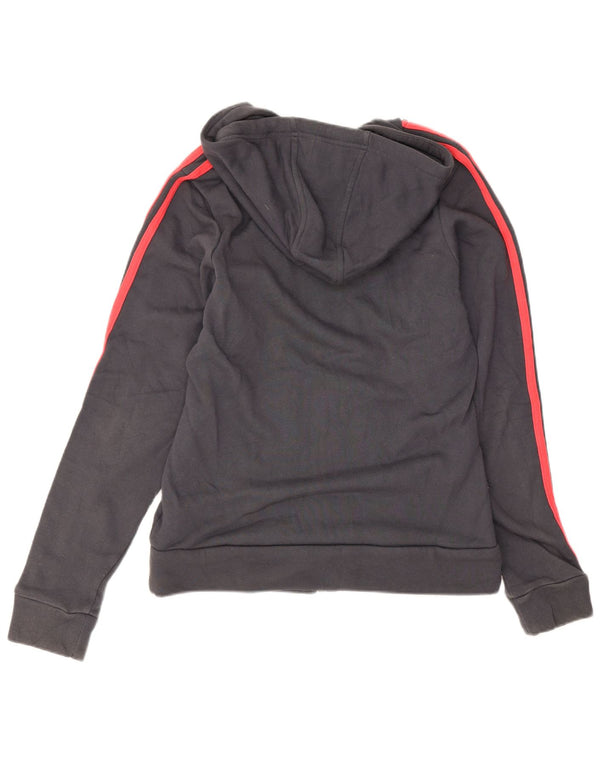 Maglione con cappuccio e zip da donna Adidas UK 12 Cotone grigio medio