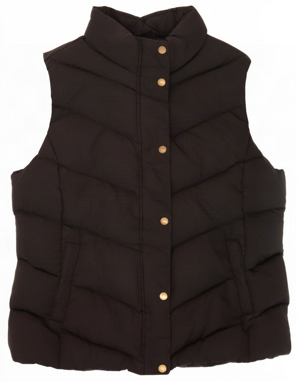 Gap Womens Padded Gilet UK 16 Large Black Polyester