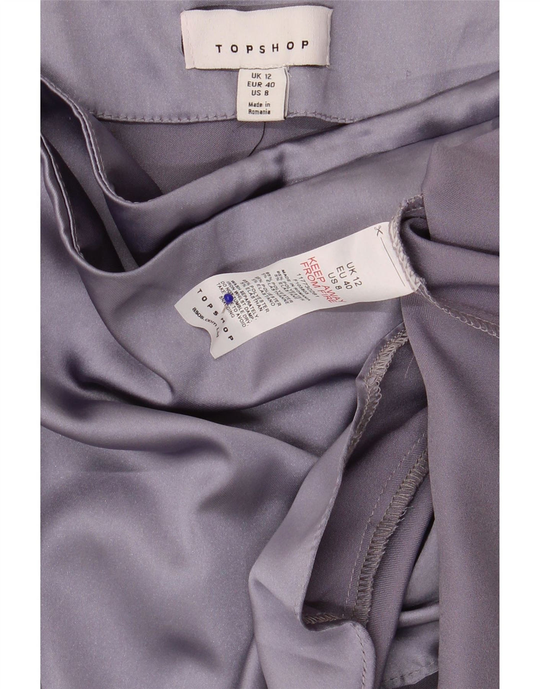 Gonna mini avvolgente da donna Topshop UK 12 media W30 poliestere viola