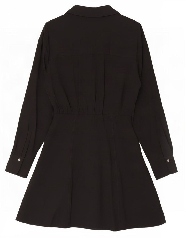 Abito camicia da donna Zara UK 12 viscosa nera media