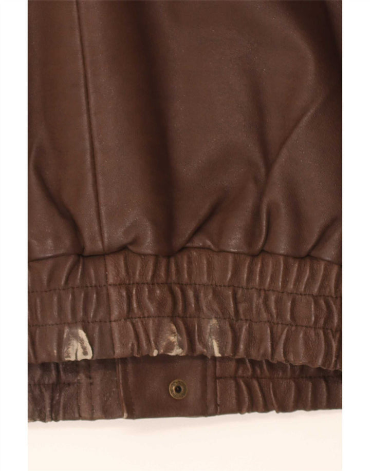 Gilet in pelle da uomo John F Gee UK 38 Marrone medio