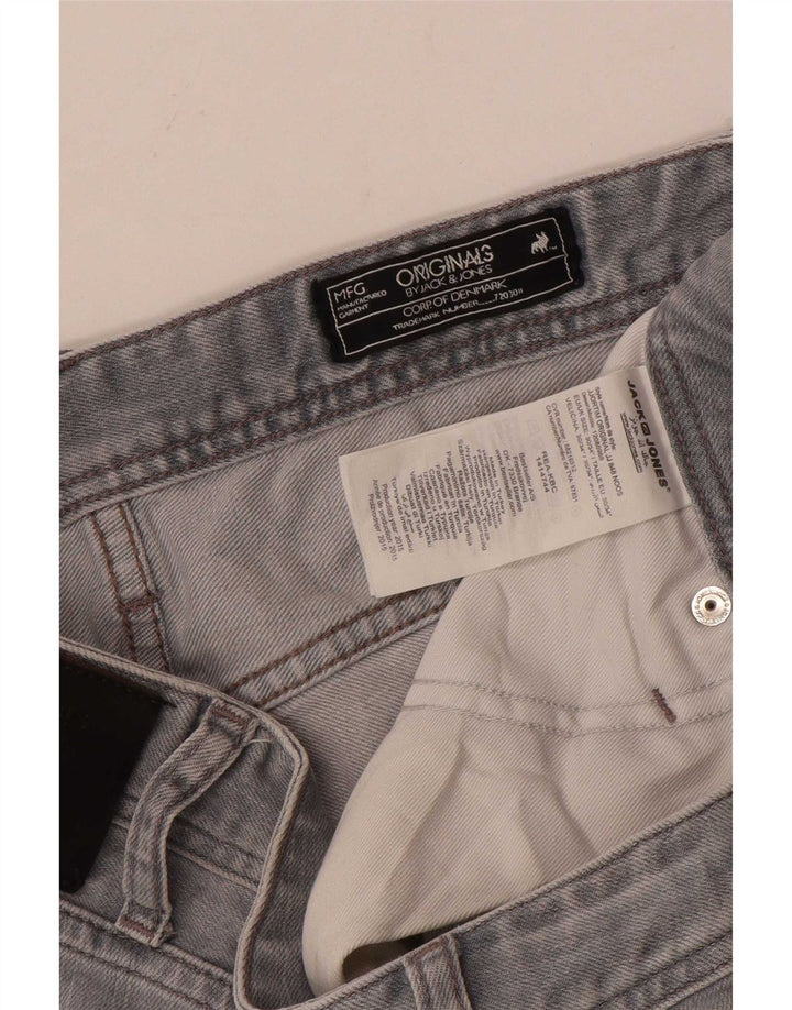 Jack & Jones Uomo Tim Slim Jeans W30 L34 Cotone Grigio