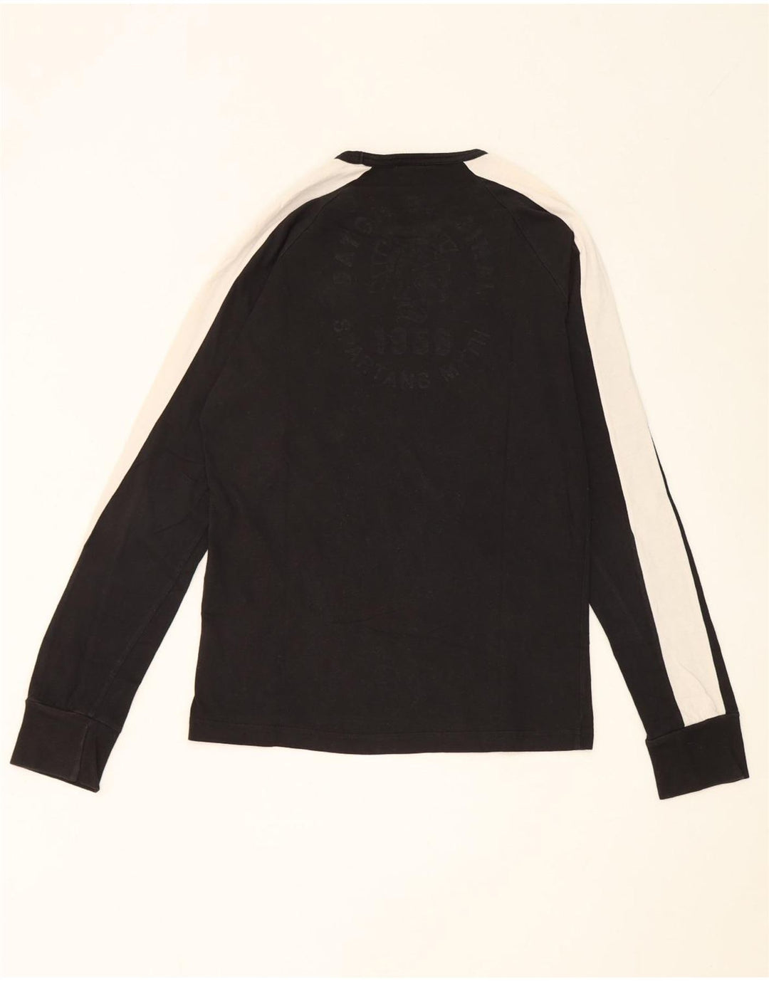 Datch Top da uomo a maniche lunghe in cotone color block medio nero
